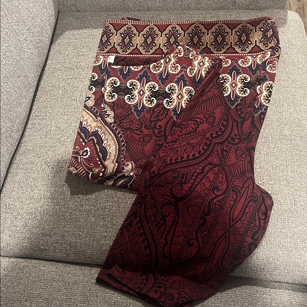 Charter Club Burgundy and Cream Patterned Top Plus Size 3X. - Picture 11 of 13